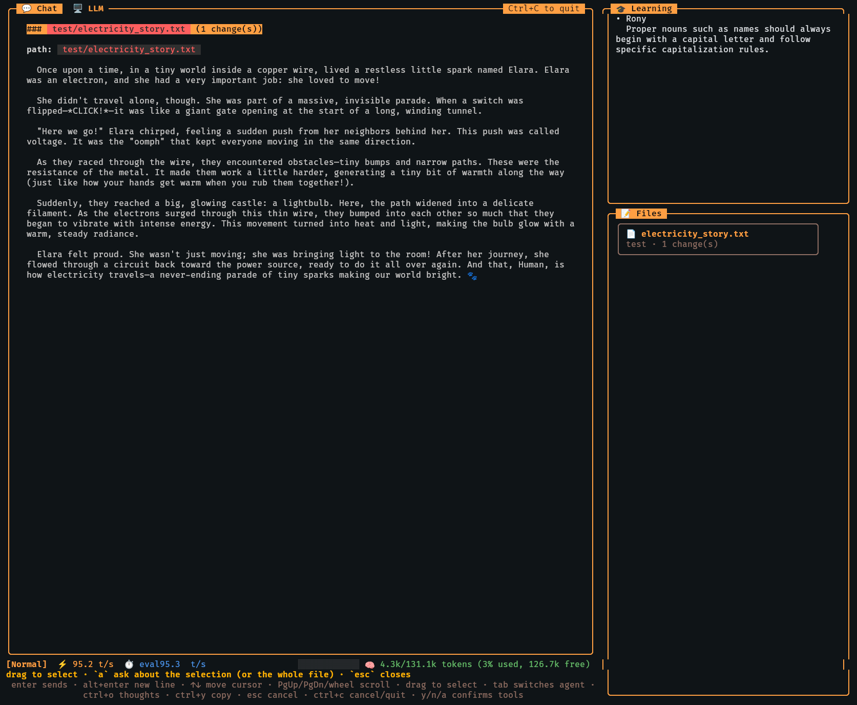 Created document opened directly in the interface